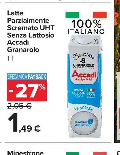 Latte parzialmente scremato senza lattosio