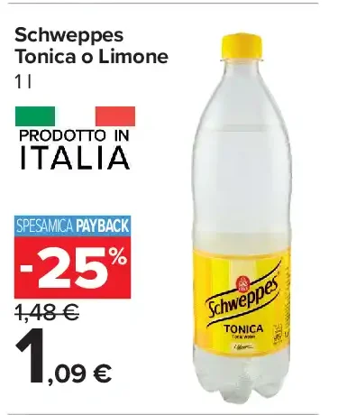 Schweppes tonica o limone