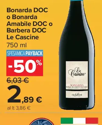 Bonarda DOC o Bonarda Amabile DOC o Barbera DOC Le Cascine