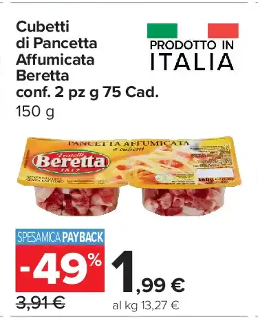 Cubetti di pancetta affumicata Beretta