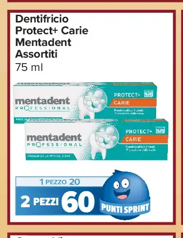 Dentifricio Mentadent Protect+ Carie 75 ml