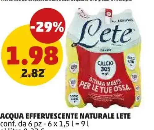 Acqua effervescente naturale Lete