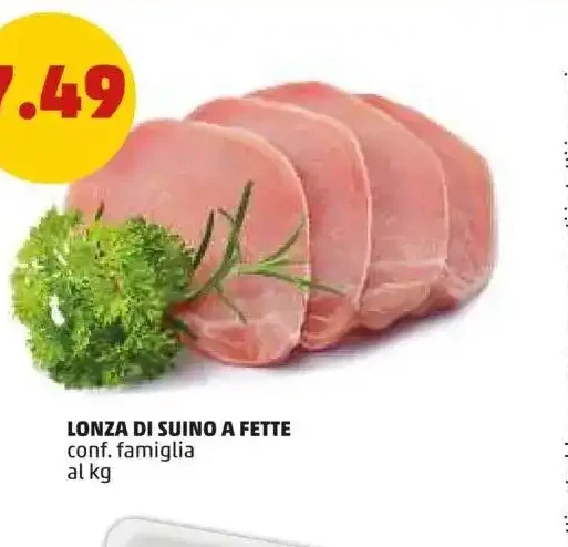 Lonza di suino a fette