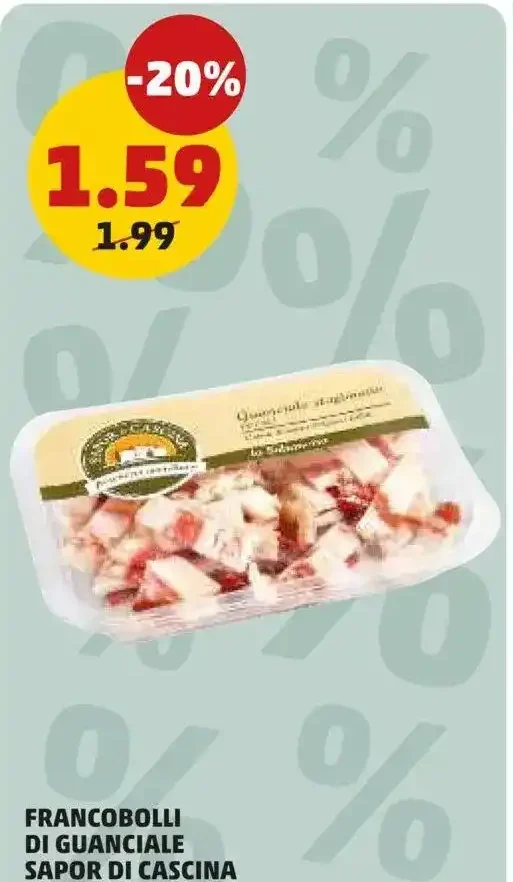 Francobolli di guanciale sapor di cascina