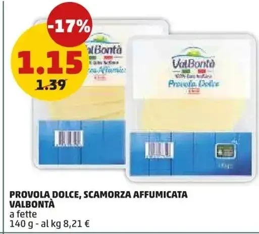 Provola dolce, scamorza affumicata Valbontà
