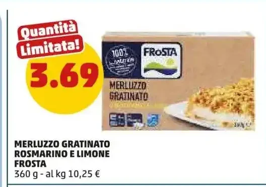 Merluzzo gratinato rosmarino e limone Frosta