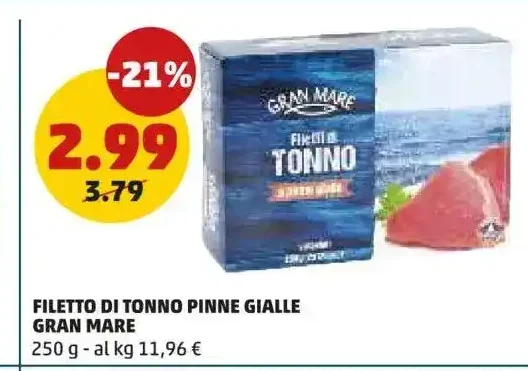 Filetto di tonno pinne gialle Gran Mare