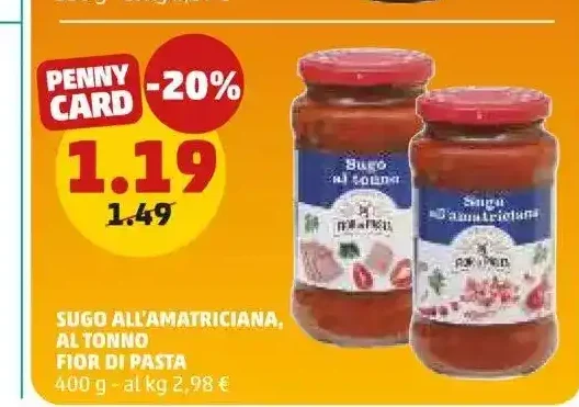 Sugo all'amatriciana al tonno Fior di Pasta