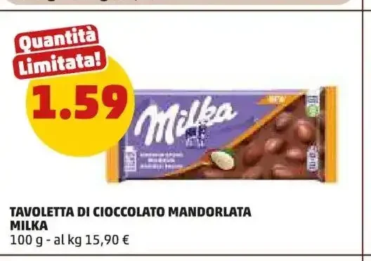 Tavoletta di cioccolato mandorlata Milka