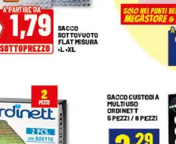 Sacco sottovuoto flat misura