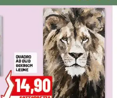 Quadro ad olio leone