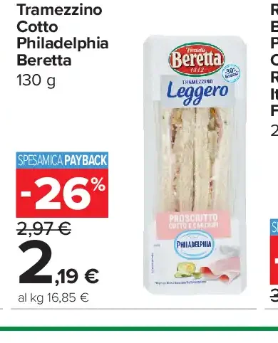 Tramezzino cotto Philadelphia