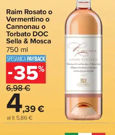 Raim Rosato o Vermentino o Cannonau o Torbato DOC Sella & Mosca