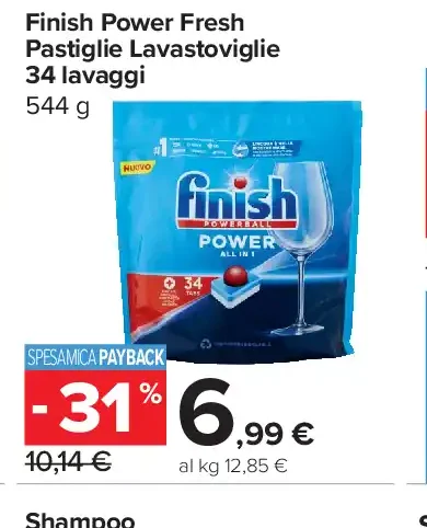 Finish Power Fresh Pastiglie Lavastoviglie 34 lavaggi