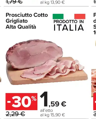 Prosciutto cotto grigliato Alta Qualità