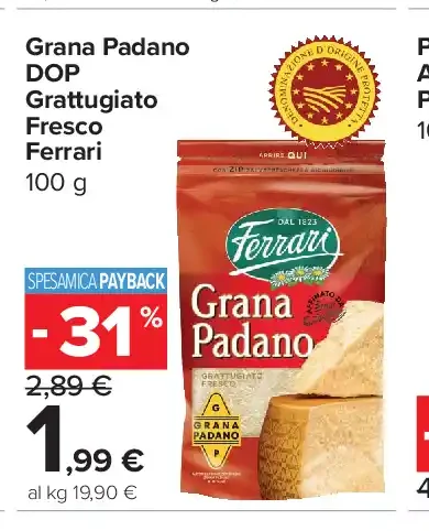 Grana Padano DOP grattugiato fresco Ferrari