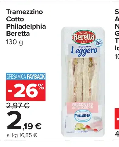 Tramezzino cotto Philadelphia Beretta