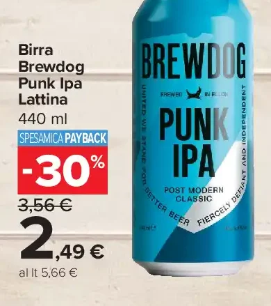 Birra Brewdog Punk IPA Lattina