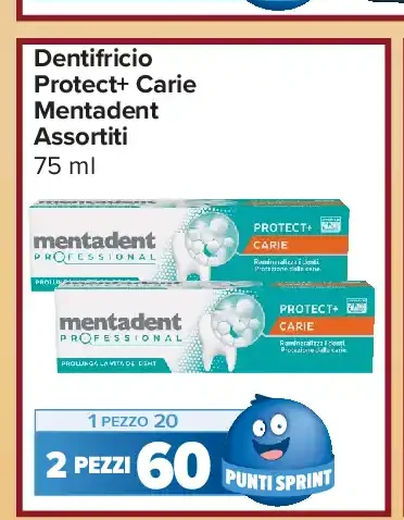 Dentifricio Protect+ Carie Mentadent Assortiti 75 ml