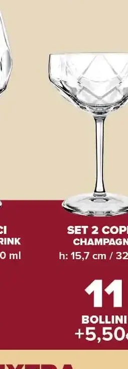 Set 2 coppe champagne RCR Diamonds