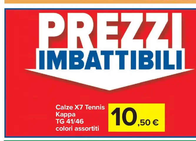 Calze X7 Tennis Kappa TG 41/46 colori assortiti