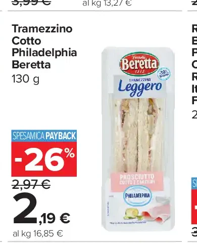 Tramezzino Cotto Philadelphia Beretta