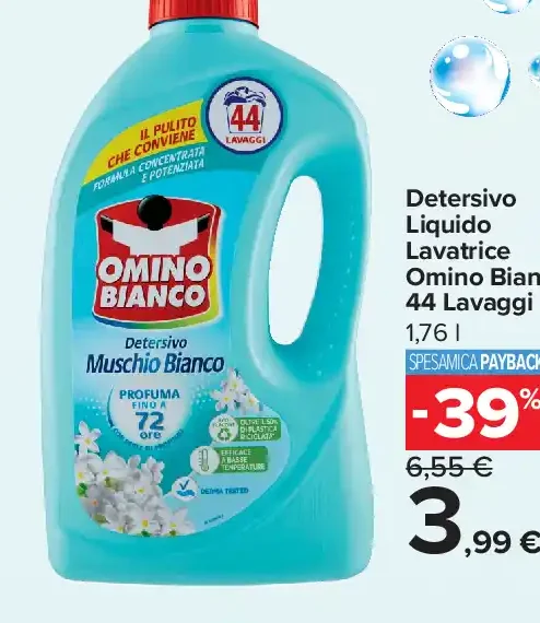 Detersivo liquido lavatrice Omino Bianco 44 lavaggi