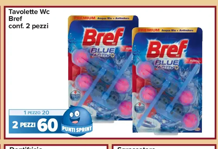 Tavolette WC Bref Blue Activ conf. 2 pezzi
