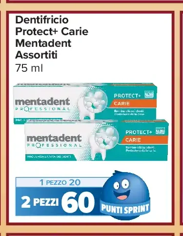 Dentifricio Protect+ Care Mentadent assortiti 75 ml