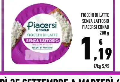 Fiocchi di latte senza lattosio Piacersi Conad