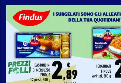 Bastoncini di merluzzo Findus