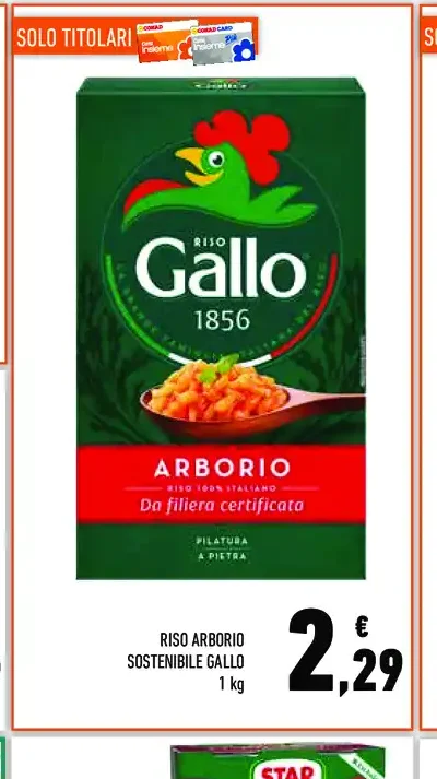 Riso Arborio sostenibile Gallo