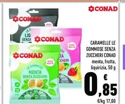 Caramelle gommose senza zuccheri Conad