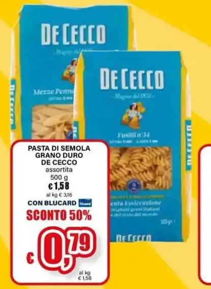 Pasta di semola di grano duro De Cecco assortita
