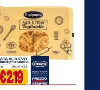 Pasta all'uovo tagliatelle fettuccine