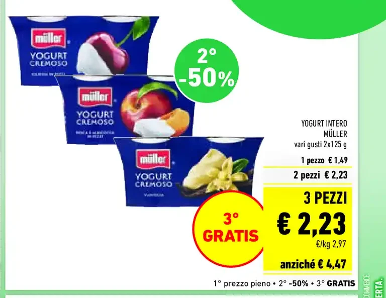 Yogurt intero Müller vari gusti 2x125 g
