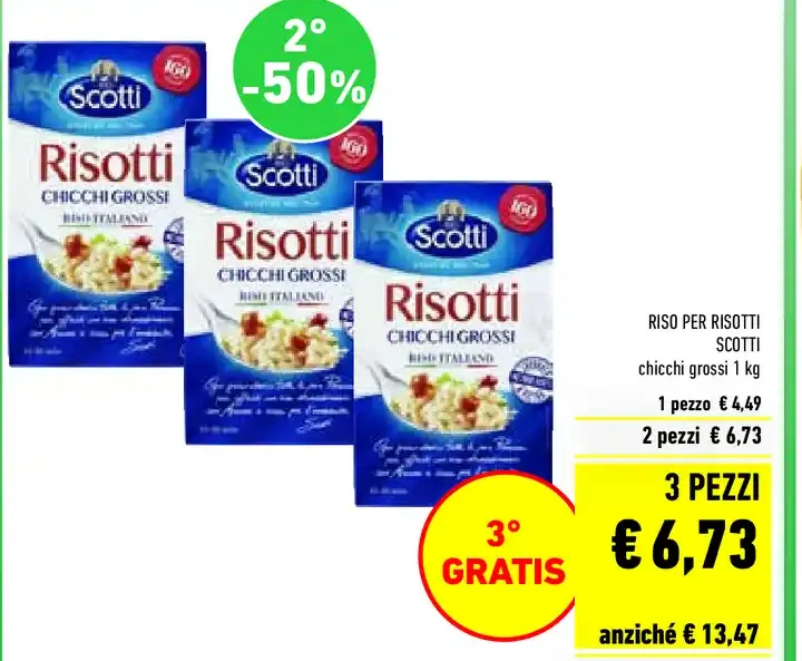 Riso per risotti Scotti chicchi grossi 1 kg
