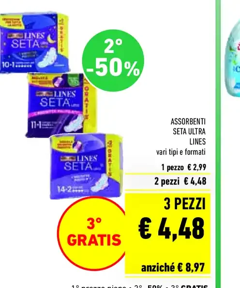 Assorbenti Lines Seta Ultra vari tipi e formati