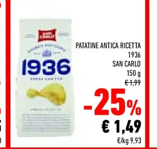 Patatine Antica Ricetta 1936 San Carlo