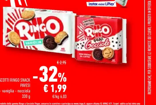 Biscotti Ringo snack Pavesi