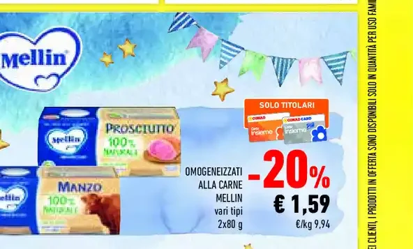 Omogeneizzati alla carne Mellin