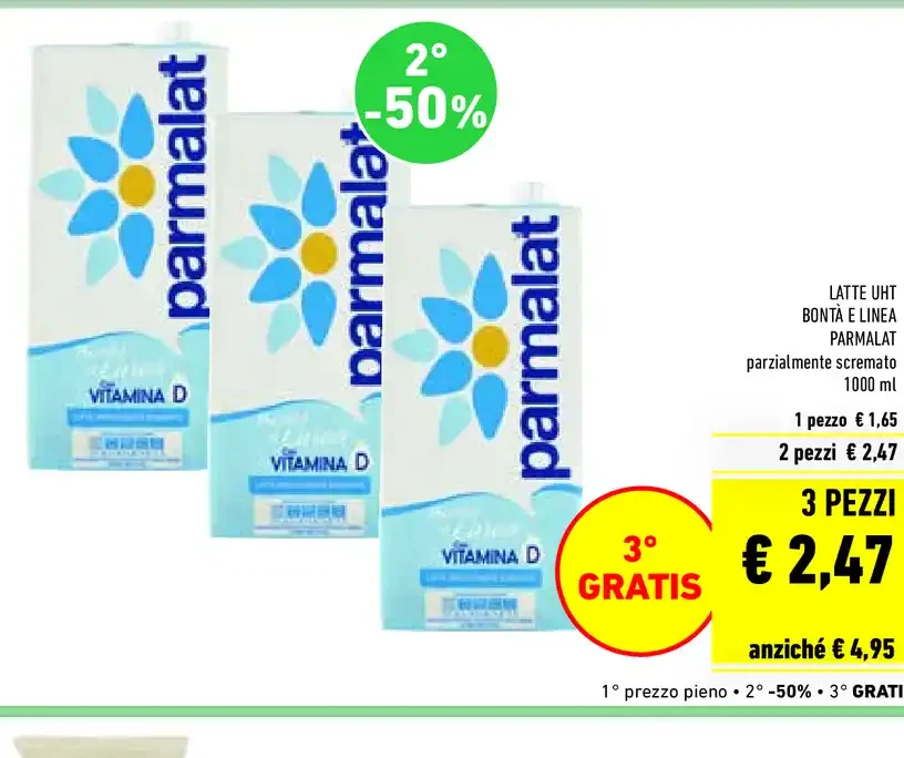 Latte UHT parzialmente scremato