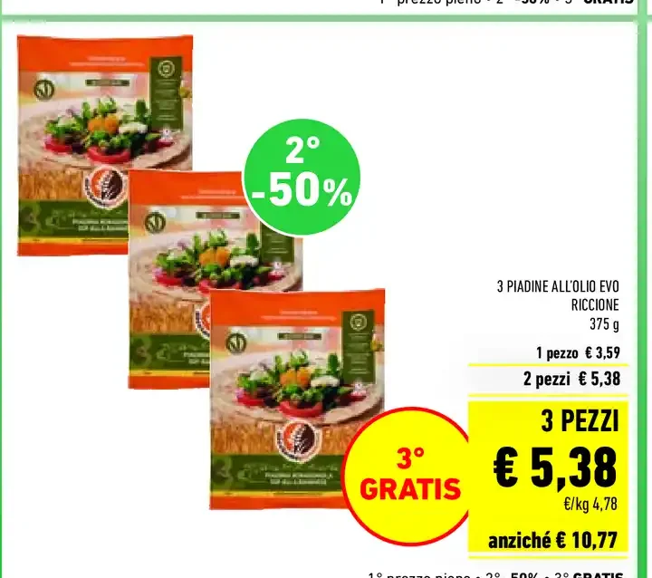Piadine all'olio EVO RICCIONE 375 g