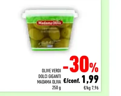 Olive verdi dolci Giganti Madama Oliva