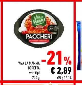 Viva la Mamma Beretta paccheri
