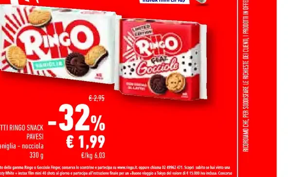 Biscotti Ringo snack Pavesi