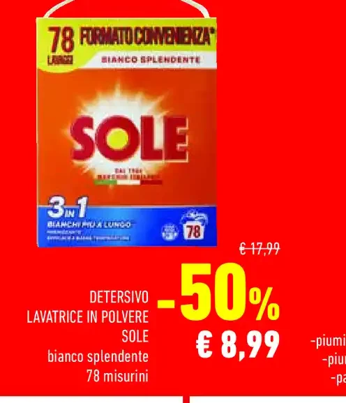 Detersivo lavatrice in polvere Sole Bianco Splendente