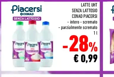 Latte UHT senza lattosio Conad Piacersi