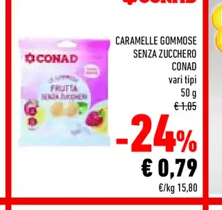 Caramelle gommose senza zucchero Conad