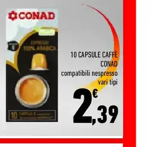 Capsule caffè Conad compatibili Nespresso